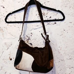 Vintage cow print faux fur purse